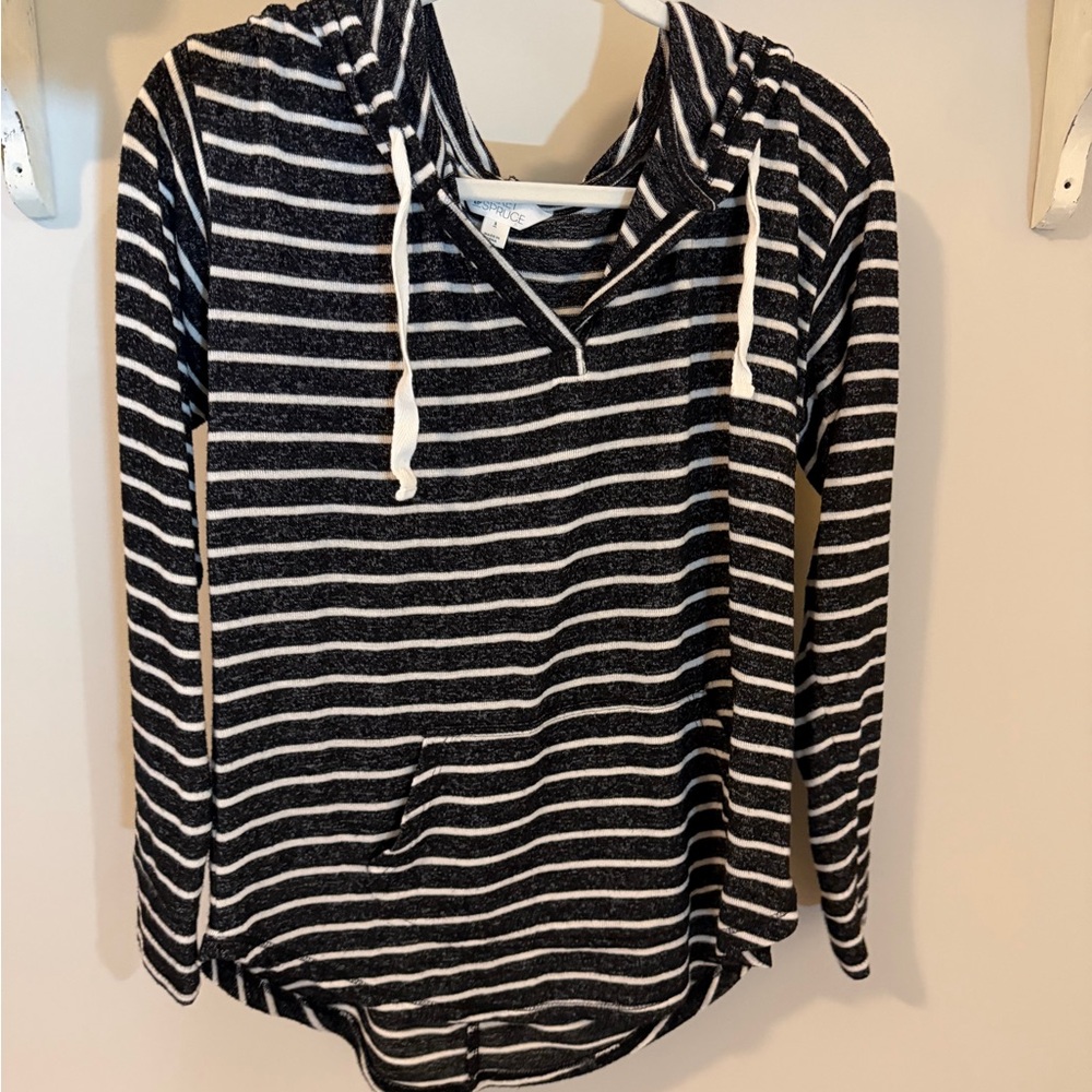 Market & Spruce Black and White Striped Top
